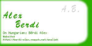 alex berdi business card