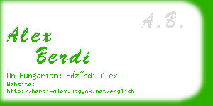 alex berdi business card